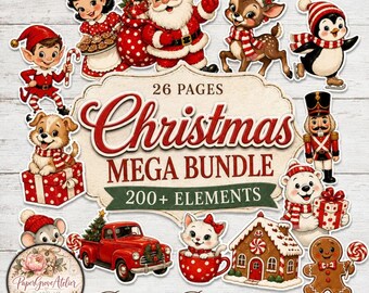 Druckbares Weihnachts-Ephemera-Set für Junk Journals & Scrapbooking