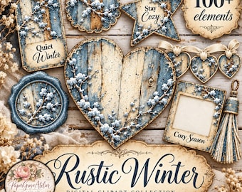 Druckbares Winter-Ephemera-Set für Junk Journals & Scrapbooking