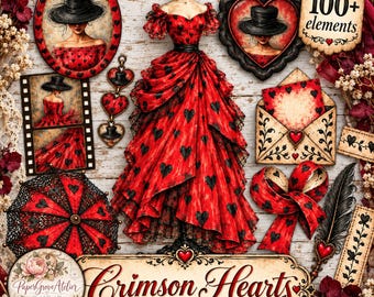 Druckbares Glamour-Ephemera-Set für Junk Journals & Scrapbooking