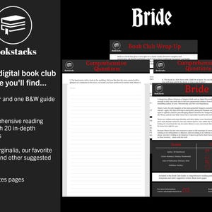 May include: A digital book club guide for "Bride" by  Sarah Penner. The guide includes comprehensive reading questions, book marginalia, favorite quotes, and blank notes pages.