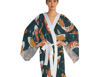 La maestosa veste kimono di pesce Koi abbraccia la tranquillità e la bellezza, regalo perfetto