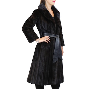 Vintage Dark Ranch Mink Fur Coat - Small