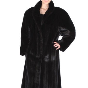 Vintage Long Dark Mink Fur Coat - XL