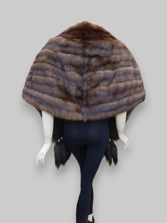 Large Sable Stole w/ Tails -One Size - image 3
