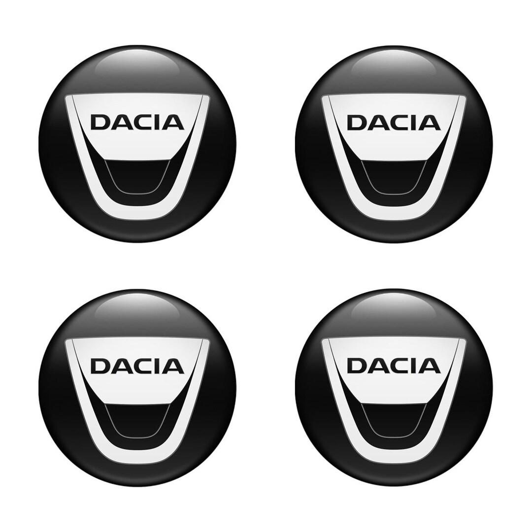 Set of 4 Epoxy Sticker DACIA Logo 5 Top Models Emblem for Wheel Center