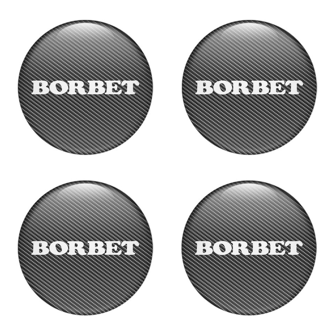 Set of 4 Epoxy Sticker Borbet Logo 5 Top Models Emblem for Wheel Center