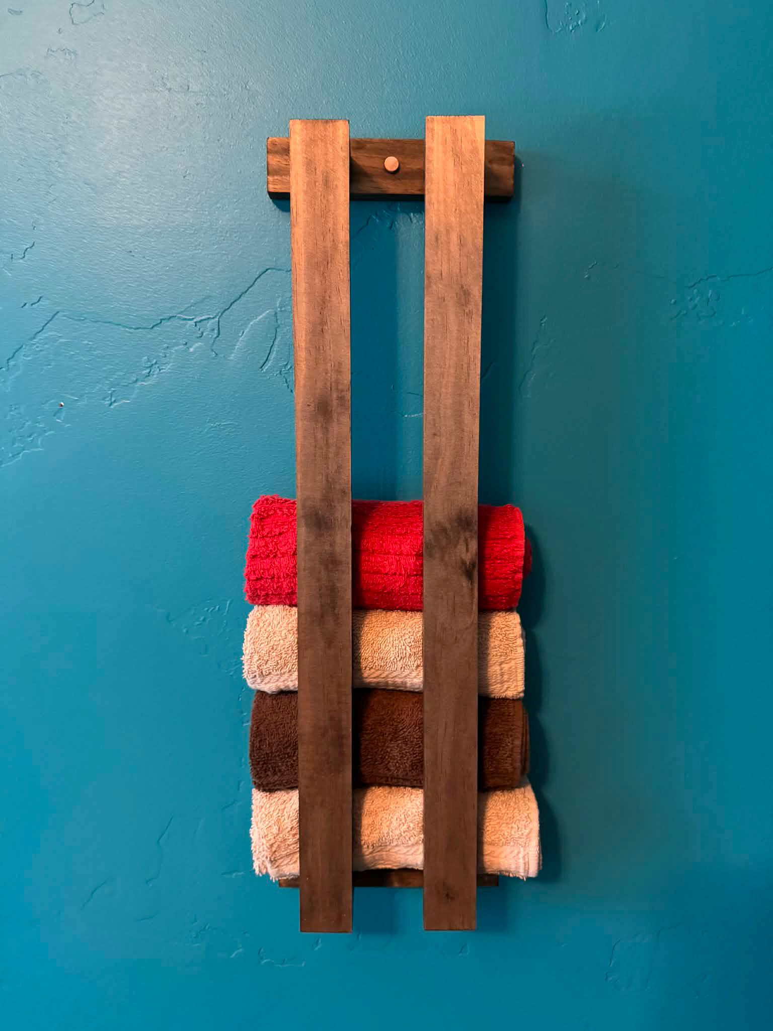 Small Rectangular Hand Towel Rack Handcrafted Wooden Hand Towel Rack – Rustic Farmhouse Wall Mount Holder ...