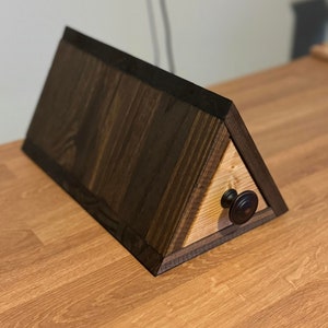Porte-livre rustique - Porte-livre en bois pour lire, tablette ou livre de cuisine, présentoir fait main avec finition chêne doré et noyer