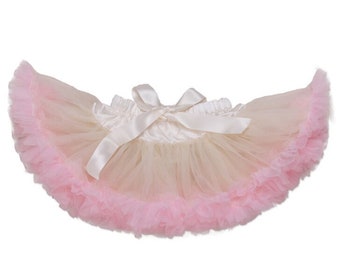 Adjustable Waist Baby TuTu Skirt for 0-2 Years-  Creme