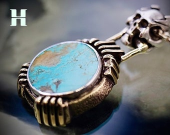 Męski niestandardowy turkusowy wisiorek