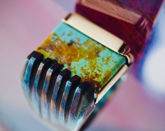 Męski pierścień z turkusem „Kingman”