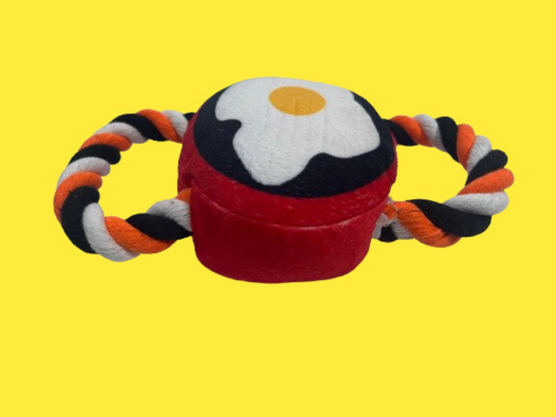 Egg Benedict Squeaky Rope Dog Toy Etsy