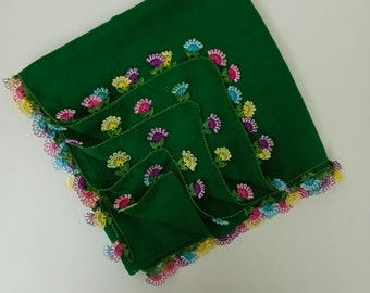 Traditional Handmade Turkish Scarf with Lace