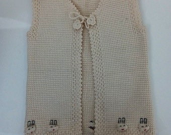 Knitting Baby Vest, Handmade Baby Cardigan, Baby Gift, Cardigan For Children