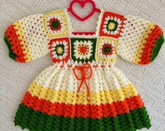 Gestrickte Kinderkleidung, Handgefertigte Kinderkleidung, Gestrickte Kinderkleidung, Gestricktes Kinderkleid, Puppenkleid, Gehäkeltes Mädchenkleid