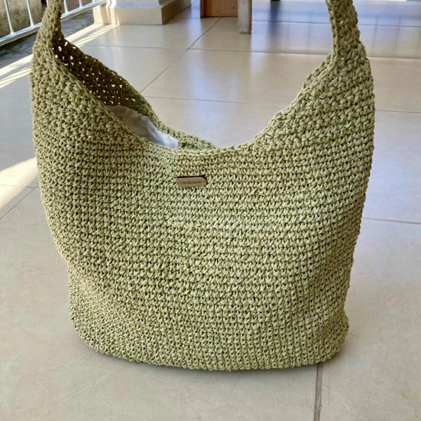 Knitting Bag, Straw Bag, Crossbody Bag, Summer Bag, Hand Knitted Bag, Beach Bag, Crochet Bag, Shoulder Bag, Handmade Bag