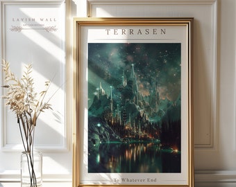 Terrasen Throne of Glass Art Acotar Poster Sarah J Maas Merch, Bookish Prints, Book Nook Acotar Art Northern Mountains, Acotar Decore