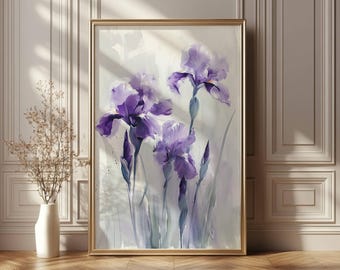 アイリスの花の絵、アイリスのスケッチアート、花のスケッチ、花の壁の