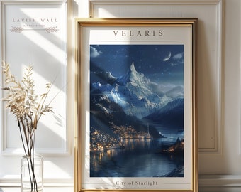 Velaris Art City of Starlight, Acotar Poster Sarah J Maas Merch, Acotar Decore Bookish Prints, Night Court Wall Art Book Nook Acotar Art