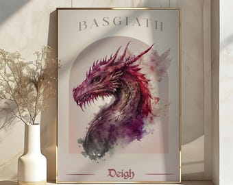 Fourth Wing Poster Deigh Basgiath Romances Basgiath War College Fourth Wing Merch Bookish Prints Dragon Poster Fourth Wing Art Book Nook