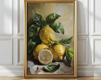 Citroen Kunstprint Fruitmarkt Citroen Citrusprint Citroen Print Kunst Citroen Schilderij Citroen Muurkunst Citroen Kunst Citroen Stilleven Schilderij