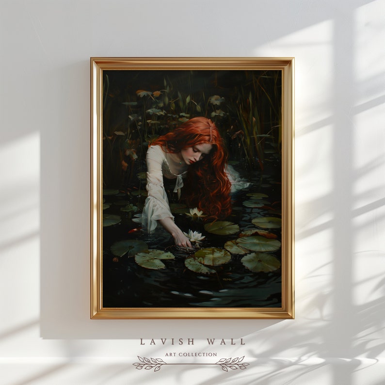 Cuadro de Ofelia, póster literario de Hamlet, obras literarias de Shakespeare, tragedias de Shakespeare, personajes literarios, grabados literarios imagen 6