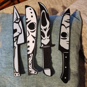 Horror Movie 3D Printed Knives | Chucky Freddy Jason Michael Myers Collectible Props | Scary Halloween Decor | Horror Fan Gift