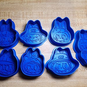 Set of 7 Labubu Cookie Cutters – 3D Printed Cute Cartoon Biscuit Cutter Set for Baking, Fondant, Clay, Kawaii Gift
