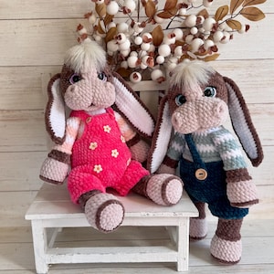 Handmade Crocheted Donkey Amigurumi Plush Toy. Please read I item description before purchasing.