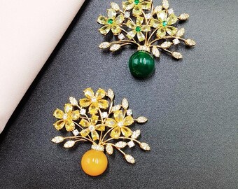 BROCHE PLAQUÉ OR 18 carats clown pantin articulé zirconium bijou brooch EUR 23,00 - FR