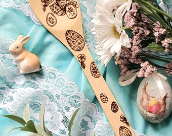 Easter Eggs Woodburned Spoon Kitchen Decor, Eggs Spoon, Easter Decor,  Pysanky Eggs Pyrography Spoon Gift, Easter Woodburned Spoon