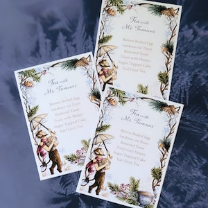 Mr. Tumnus Teemenü Kunstdruck, Narnia Kunstdruck, Aquarell Narnia Kunstdruck