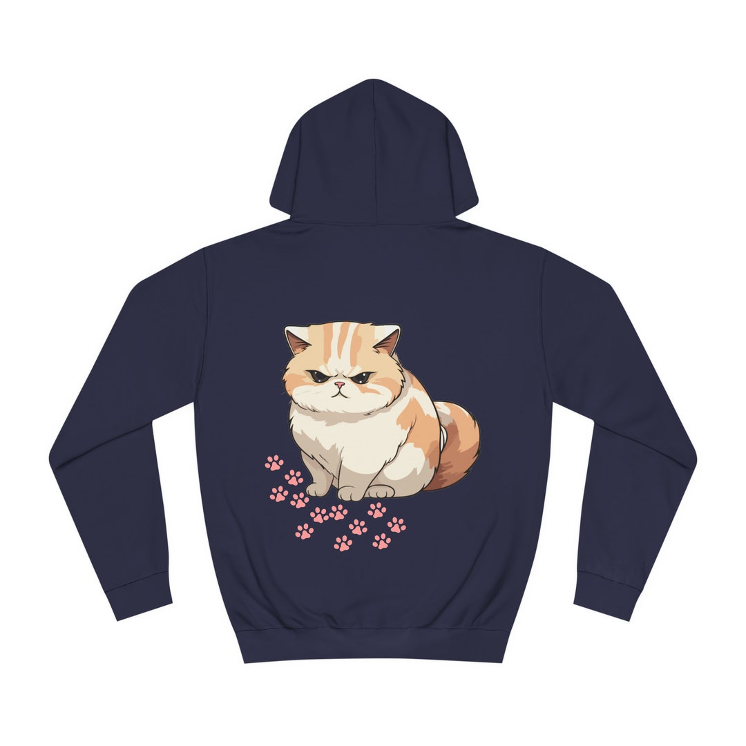 Unisex College Hoodie, Fat Cat Hoodie, Cute Gift for Cat Lovers, Cat