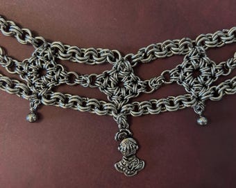 Medieval knight chainmail choker