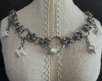 Rattlesnake vertebrate chainmail necklace