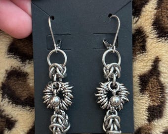 Rattlesnake vertebrate chainmail earrings