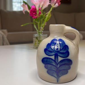 Vintage Beaumont Brothers Pottery BBP Stoneware 5” Jug Salt Glazed 1994 Blue