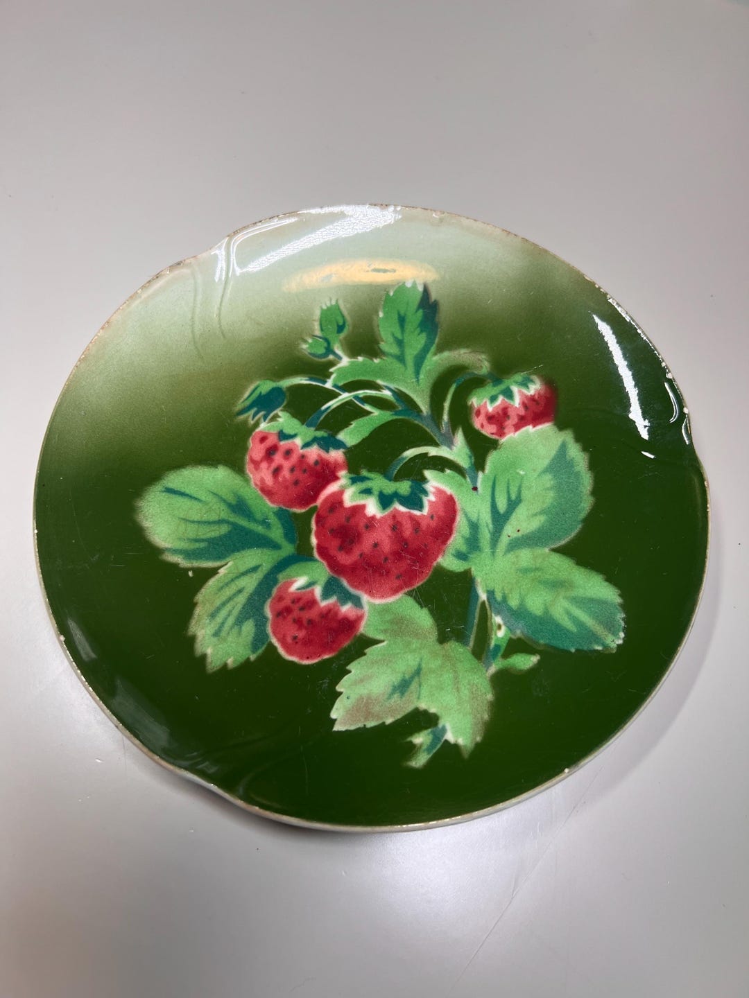 French Raspberry Plate – Gien France Faience, Cottage Kitchen Decor - Etsy