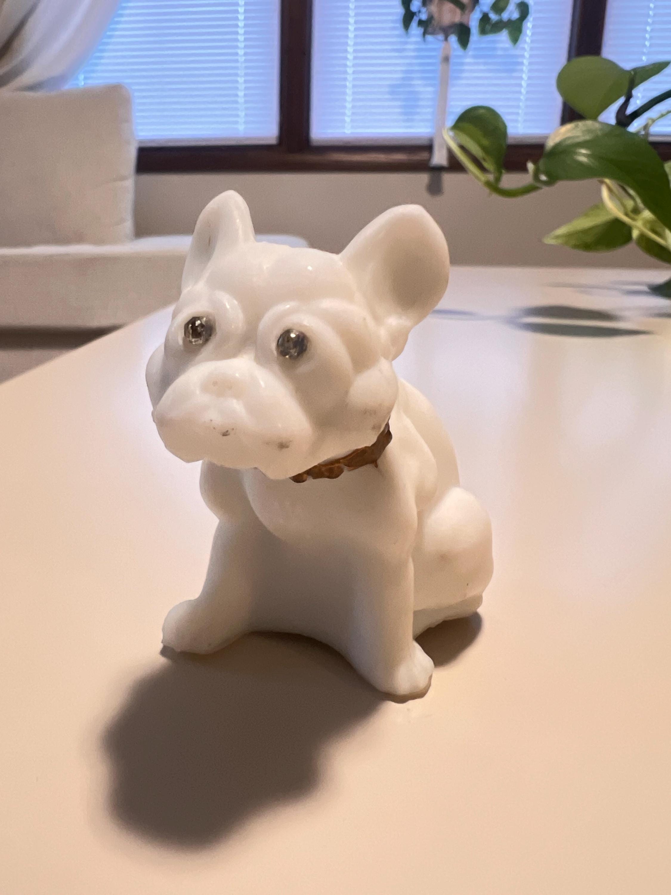 Westmoreland Uranium Glass French Bulldog - Etsy