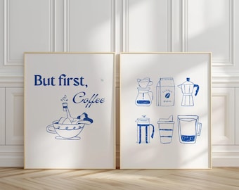 Coffee Wall Art – Coffee Prints for Kitchen, Dorm, or Apartment (Digital Download)