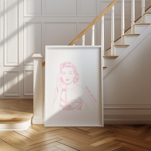 Pink Retro Wall Art - Vintage Aesthetic Prints for Dorm or Apartment Decor