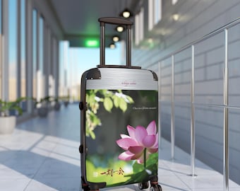 Ichigo Ichie Lotus Carry-on Suitcase | 一期一会 Japanese Calligraphy Luggage