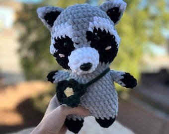 Entzückende Waschbär handgemachte Amigurumi häkeln Plushie Stofftier