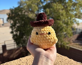 Cowboy Duck Handmade Amigurumi Crochet Plushie