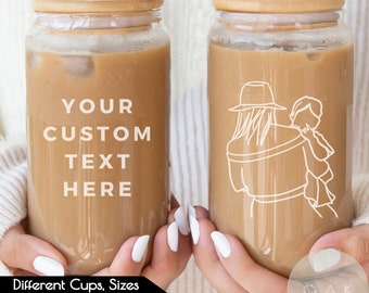 Happy Mothers Day Gift, Custom Beer Glass, Iced Coffee Glass, Pint Glass, Gift for Her, Personalized Gift, Gift for Mom, Etched Can Glass