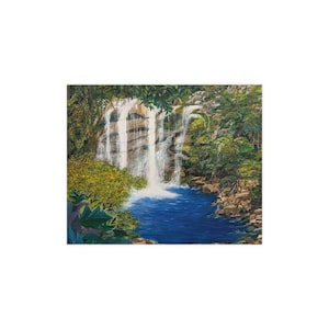 Saut Mathurine Waterfall Poster: Haitian Art Print