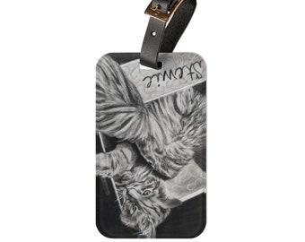 Luggage Tag, Cat Lover travel accessory