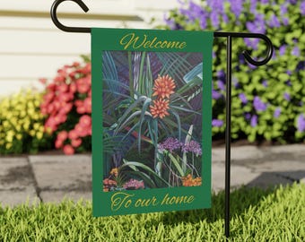 Botanical Garden Flag 12x18 | Floral Garden Flag | Welcome Garden Decor | Yard Flag | Patio Garden Decor | Housewarming Gift