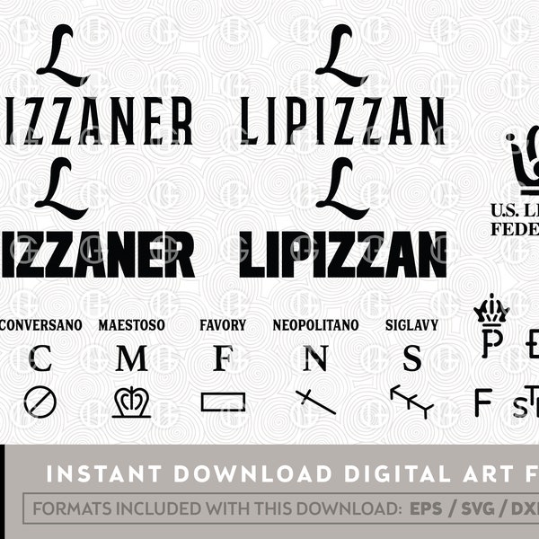 Lipizzaner Lipizzan Brand GHD47, svg, dfx, png, eps, vector, transparent background, clipart, laser, sticker, horse, dressage, baroque