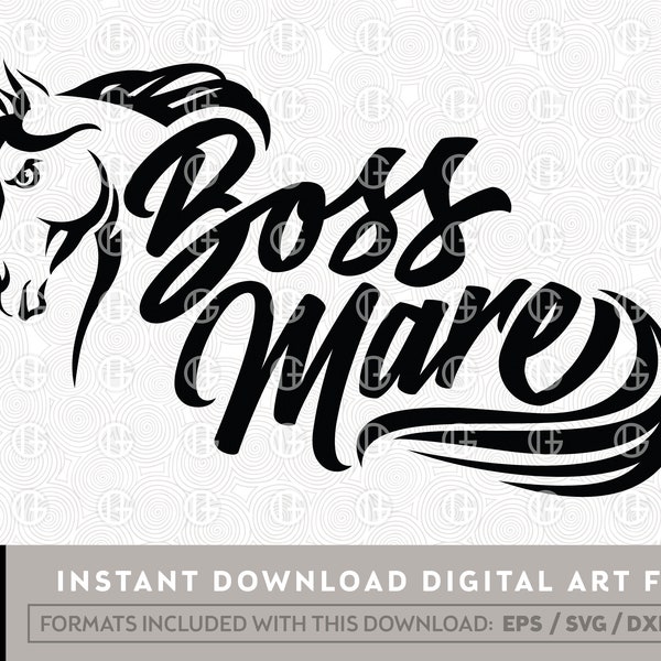Boss Mare GHD11, svg, dfx, png, eps, vector, horse, mare, transparent background, laser, etch, stickers, funny, high quality, handmade